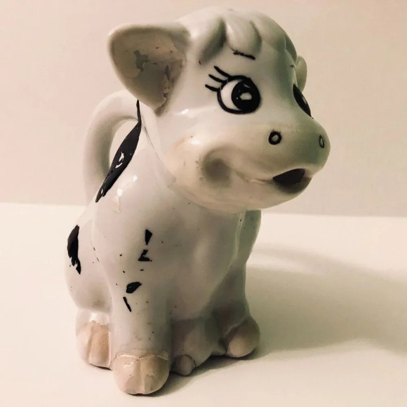 Vintage Ceramic Cow Creamer 4.5 Inch Tall Figurine - Picture 5 of 15
